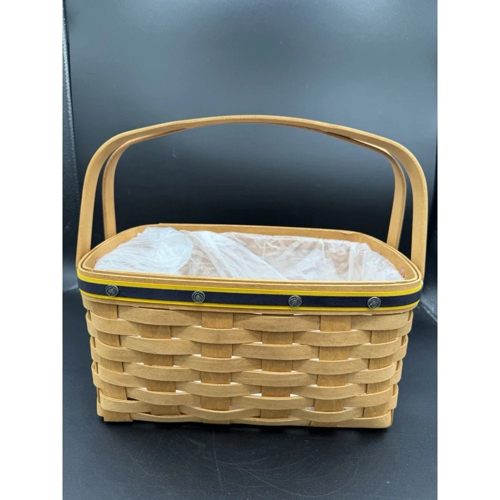 🏀✨ Longaberger 2002 Team Spirit Basketball Basket w/ Protector ✨🏀